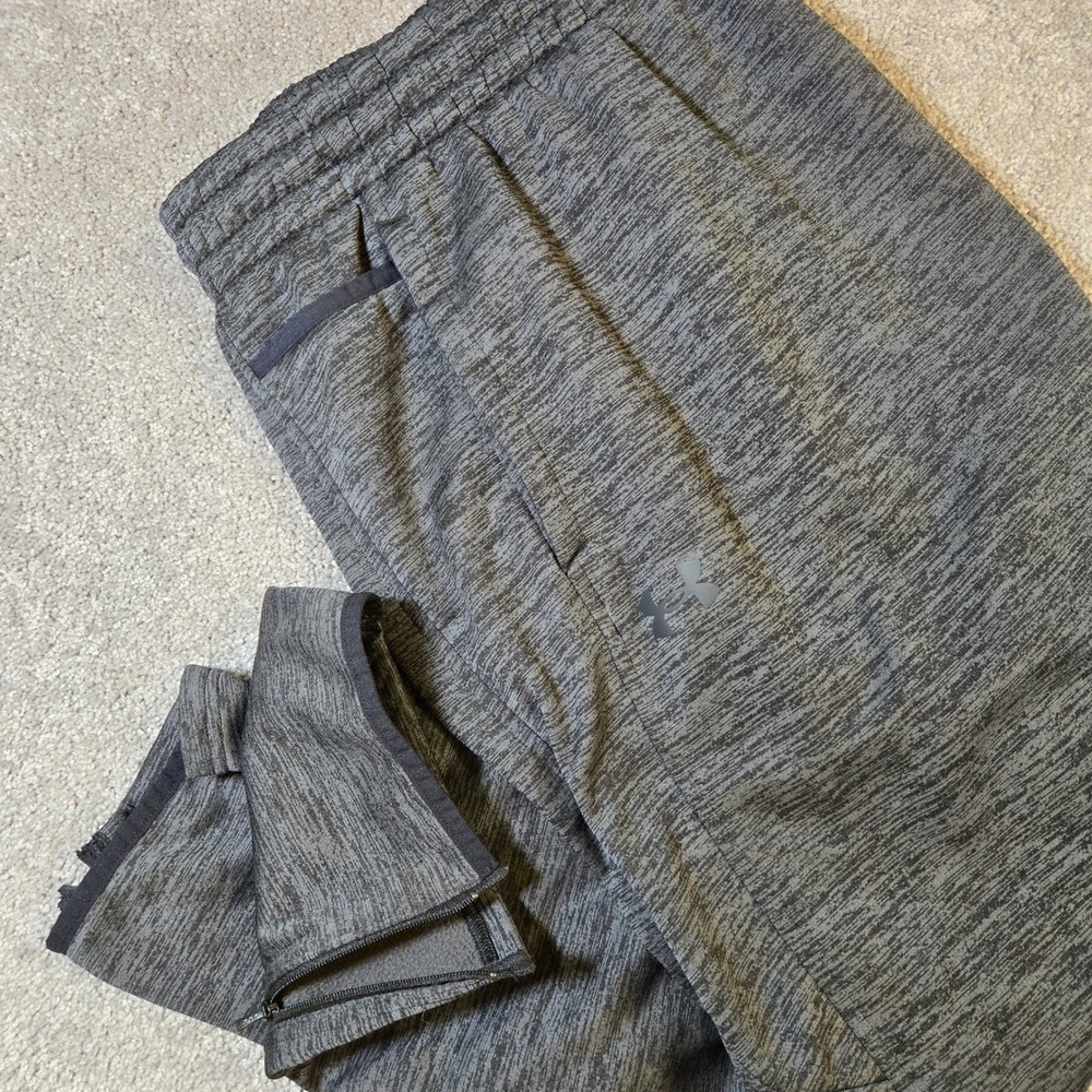 Under Armour‎ Mens 3XL Loose Space Dye Joggers Grey Ankle Zip Fleece Pants